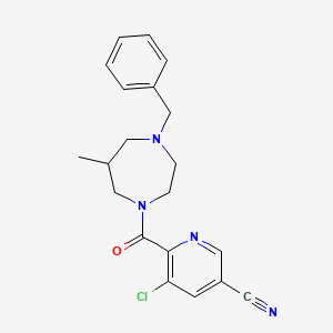 6-(4-Benzyl-6-methyl-1,4-diazepane-1-carbonyl)-5-chloropyridine-3-carbonitrile