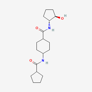 4-(cyclopentanecarbonylamino)-N-[(1R,2R)-2-hydroxycyclopentyl]cyclohexane-1-carboxamide