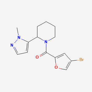 (4-Bromofuran-2-yl)-[2-(2-methylpyrazol-3-yl)piperidin-1-yl]methanone