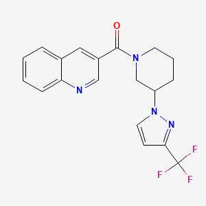 molecular formula C19H17F3N4O B7043451 Quinolin-3-yl-[3-[3-(trifluoromethyl)pyrazol-1-yl]piperidin-1-yl]methanone 