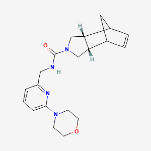 (2S,6R)-N-[(6-morpholin-4-ylpyridin-2-yl)methyl]-4-azatricyclo[5.2.1.02,6]dec-8-ene-4-carboxamide