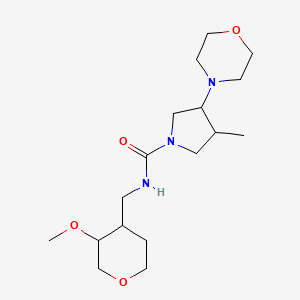 N-[(3-methoxyoxan-4-yl)methyl]-3-methyl-4-morpholin-4-ylpyrrolidine-1-carboxamide