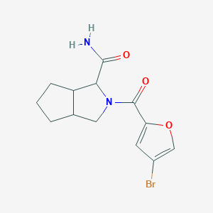 2-(4-bromofuran-2-carbonyl)-3,3a,4,5,6,6a-hexahydro-1H-cyclopenta[c]pyrrole-3-carboxamide