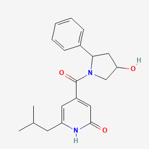 4-(4-hydroxy-2-phenylpyrrolidine-1-carbonyl)-6-(2-methylpropyl)-1H-pyridin-2-one