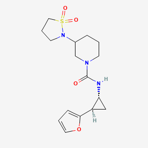 3-(1,1-dioxo-1,2-thiazolidin-2-yl)-N-[(1R,2R)-2-(furan-2-yl)cyclopropyl]piperidine-1-carboxamide