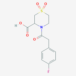 4-[2-(4-Fluorophenyl)acetyl]-1,1-dioxo-1,4-thiazinane-3-carboxylic acid