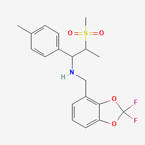 N-[(2,2-difluoro-1,3-benzodioxol-4-yl)methyl]-1-(4-methylphenyl)-2-methylsulfonylpropan-1-amine