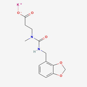 molecular formula C13H15KN2O5 B7043629 Potassium;3-[1,3-benzodioxol-4-ylmethylcarbamoyl(methyl)amino]propanoate 