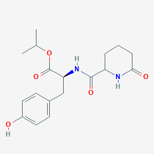 molecular formula C18H24N2O5 B7043978 propan-2-yl (2S)-3-(4-hydroxyphenyl)-2-[(6-oxopiperidine-2-carbonyl)amino]propanoate 