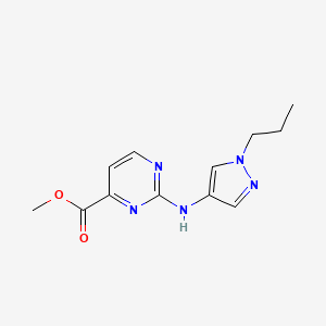 molecular formula C12H15N5O2 B7045542 Methyl 2-[(1-propylpyrazol-4-yl)amino]pyrimidine-4-carboxylate 