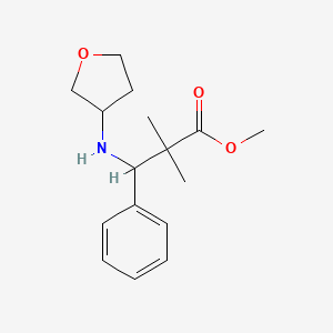 molecular formula C16H23NO3 B7045693 Methyl 2,2-dimethyl-3-(oxolan-3-ylamino)-3-phenylpropanoate 