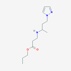 molecular formula C13H23N3O2 B7045713 Propyl 3-(4-pyrazol-1-ylbutan-2-ylamino)propanoate 