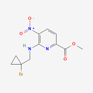 molecular formula C11H12BrN3O4 B7046231 Methyl 6-[(1-bromocyclopropyl)methylamino]-5-nitropyridine-2-carboxylate 