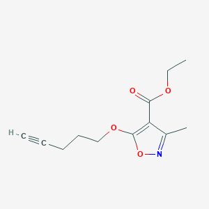 molecular formula C12H15NO4 B7046323 Ethyl 3-methyl-5-pent-4-ynoxy-1,2-oxazole-4-carboxylate 