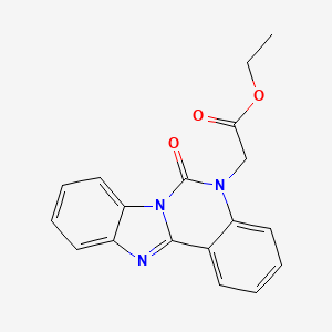 molecular formula C18H15N3O3 B7046444 Ethyl 2-(6-oxobenzimidazolo[1,2-c]quinazolin-5-yl)acetate 