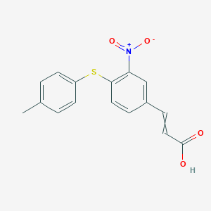 molecular formula C16H13NO4S B070469 3-(3-硝基-4-(对甲苯硫基)苯基)丙烯酸 CAS No. 175278-50-9