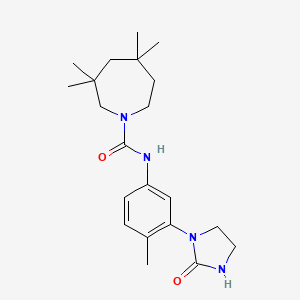 3,3,5,5-tetramethyl-N-[4-methyl-3-(2-oxoimidazolidin-1-yl)phenyl]azepane-1-carboxamide