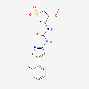 1-[5-(2-Fluorophenyl)-1,2-oxazol-3-yl]-3-(4-methoxy-1,1-dioxothiolan-3-yl)urea