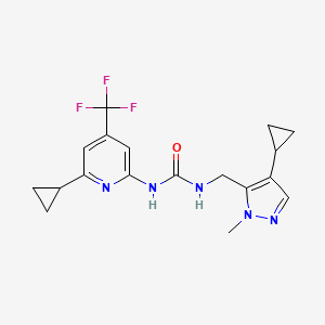 1-[(4-Cyclopropyl-2-methylpyrazol-3-yl)methyl]-3-[6-cyclopropyl-4-(trifluoromethyl)pyridin-2-yl]urea