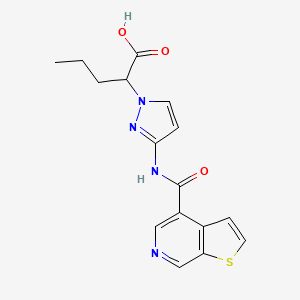 2-[3-(Thieno[2,3-c]pyridine-4-carbonylamino)pyrazol-1-yl]pentanoic acid