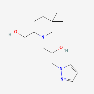 1-[2-(Hydroxymethyl)-5,5-dimethylpiperidin-1-yl]-3-pyrazol-1-ylpropan-2-ol