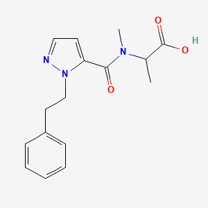 2-[Methyl-[2-(2-phenylethyl)pyrazole-3-carbonyl]amino]propanoic acid