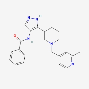 N-[5-[1-[(2-methylpyridin-4-yl)methyl]piperidin-3-yl]-1H-pyrazol-4-yl]benzamide