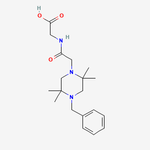 2-[[2-(4-Benzyl-2,2,5,5-tetramethylpiperazin-1-yl)acetyl]amino]acetic acid