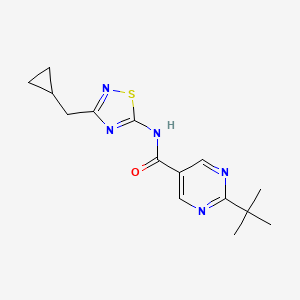 2-tert-butyl-N-[3-(cyclopropylmethyl)-1,2,4-thiadiazol-5-yl]pyrimidine-5-carboxamide