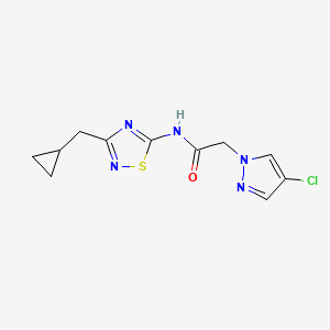 2-(4-chloropyrazol-1-yl)-N-[3-(cyclopropylmethyl)-1,2,4-thiadiazol-5-yl]acetamide