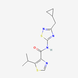 N-[3-(cyclopropylmethyl)-1,2,4-thiadiazol-5-yl]-5-propan-2-yl-1,3-thiazole-4-carboxamide