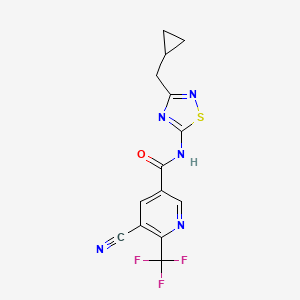 5-cyano-N-[3-(cyclopropylmethyl)-1,2,4-thiadiazol-5-yl]-6-(trifluoromethyl)pyridine-3-carboxamide