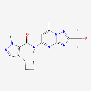 4-cyclobutyl-2-methyl-N-[7-methyl-2-(trifluoromethyl)-[1,2,4]triazolo[1,5-a]pyrimidin-5-yl]pyrazole-3-carboxamide