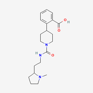 2-[1-[2-(1-Methylpyrrolidin-2-yl)ethylcarbamoyl]piperidin-4-yl]benzoic acid