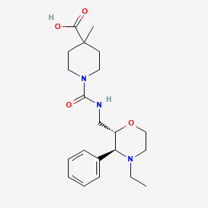 1-[[(2S,3S)-4-ethyl-3-phenylmorpholin-2-yl]methylcarbamoyl]-4-methylpiperidine-4-carboxylic acid