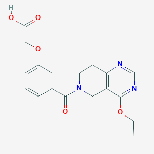 2-[3-(4-ethoxy-7,8-dihydro-5H-pyrido[4,3-d]pyrimidine-6-carbonyl)phenoxy]acetic acid