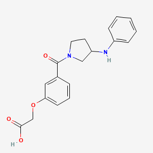 2-[3-(3-Anilinopyrrolidine-1-carbonyl)phenoxy]acetic acid