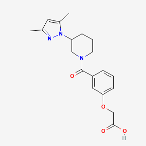 2-[3-[3-(3,5-Dimethylpyrazol-1-yl)piperidine-1-carbonyl]phenoxy]acetic acid