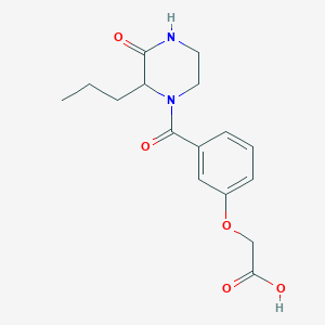 molecular formula C16H20N2O5 B7048032 2-[3-(3-Oxo-2-propylpiperazine-1-carbonyl)phenoxy]acetic acid 