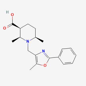 (2S,3S,6R)-2,6-dimethyl-1-[(5-methyl-2-phenyl-1,3-oxazol-4-yl)methyl]piperidine-3-carboxylic acid