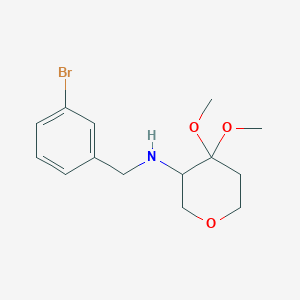 N-[(3-bromophenyl)methyl]-4,4-dimethoxyoxan-3-amine