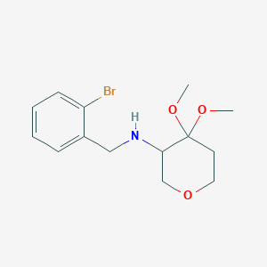 molecular formula C14H20BrNO3 B7048100 N-[(2-bromophenyl)methyl]-4,4-dimethoxyoxan-3-amine 