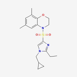 4-[1-(Cyclopropylmethyl)-2-ethylimidazol-4-yl]sulfonyl-6,8-dimethyl-2,3-dihydro-1,4-benzoxazine