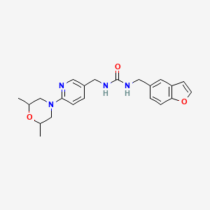 molecular formula C22H26N4O3 B7048108 1-(1-Benzofuran-5-ylmethyl)-3-[[6-(2,6-dimethylmorpholin-4-yl)pyridin-3-yl]methyl]urea 