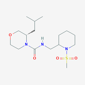 molecular formula C16H31N3O4S B7048141 (3S)-3-(2-methylpropyl)-N-[(1-methylsulfonylpiperidin-2-yl)methyl]morpholine-4-carboxamide 