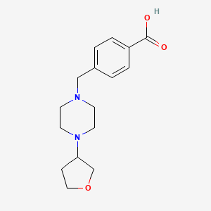 molecular formula C16H22N2O3 B7048176 4-[[4-(Oxolan-3-yl)piperazin-1-yl]methyl]benzoic acid 