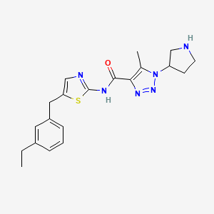 N-[5-[(3-ethylphenyl)methyl]-1,3-thiazol-2-yl]-5-methyl-1-pyrrolidin-3-yltriazole-4-carboxamide