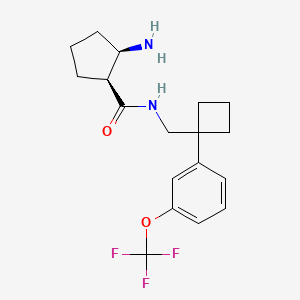 molecular formula C18H23F3N2O2 B7048194 (1S,2R)-2-amino-N-[[1-[3-(trifluoromethoxy)phenyl]cyclobutyl]methyl]cyclopentane-1-carboxamide 