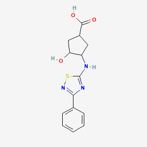 3-Hydroxy-4-[(3-phenyl-1,2,4-thiadiazol-5-yl)amino]cyclopentane-1-carboxylic acid