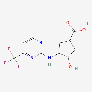 3-Hydroxy-4-[[4-(trifluoromethyl)pyrimidin-2-yl]amino]cyclopentane-1-carboxylic acid